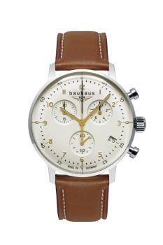 Bauhaus Herrenuhr Quarz Chronograph mit Lederarmband